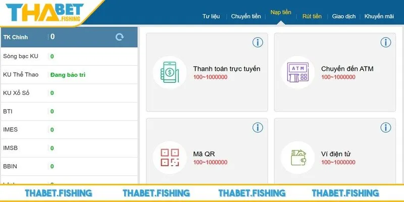 Hướng dẫn chi tiết nạp tiền THABET nhanh chóng 